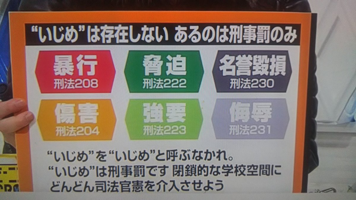 いじめ は存在しない あるのは刑事罰のみ みんなの反応どうでしょう